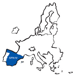 outline map of europe and spain vector image