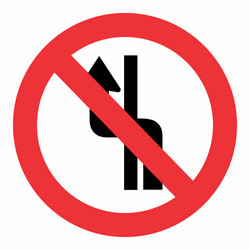 no change lane traffic sign vector image