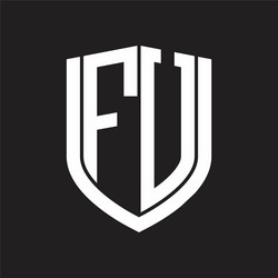 fu logo monogram with emblem shield design vector image