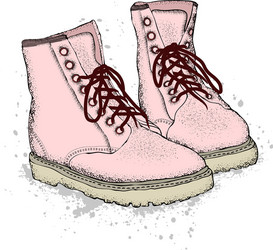 image of the lace-up shoes on white vector image