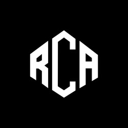 rca letter logo design with polygon shape vector image