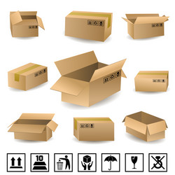 shipping boxes set vector image