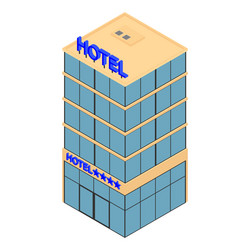 isometric hotel icon vector image