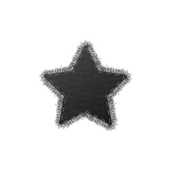 star black denim shape with fringe template vector image