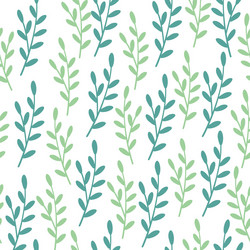 seamless decorative green foliage pattern elegant vector image