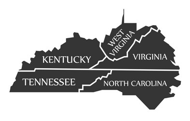 kentucky - tennessee west virginia vector image