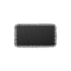 rectangular black denim patch with fringed edge vector image