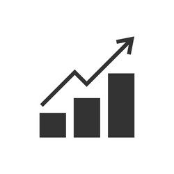 growing bar graph vector image