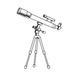 telescope object coloring book vector image