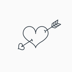 love heart icon amour arrow sign vector image