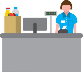 cashbox wth cashier vector image