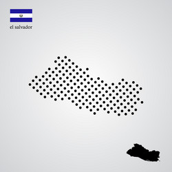 el salvador map silhouette halftone style vector image