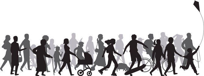 people crowd silhouette group person vector image