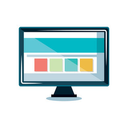 monitor computer display icon vector image