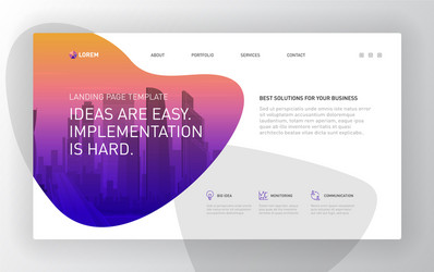 landing page template for business vector image