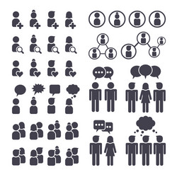 connected people and social network icons vector image