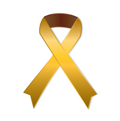 gold ribbon on white background vector image