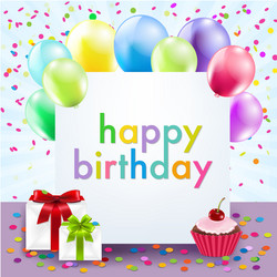 color birthday card vector image