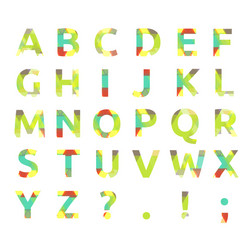 creative spectral alphabet of geometric paper vector image