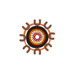 aboriginal art dots painting icon logo design vector image