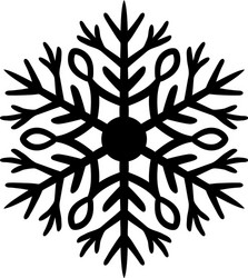 simple black hand-drawn icon of a snowflake vector image