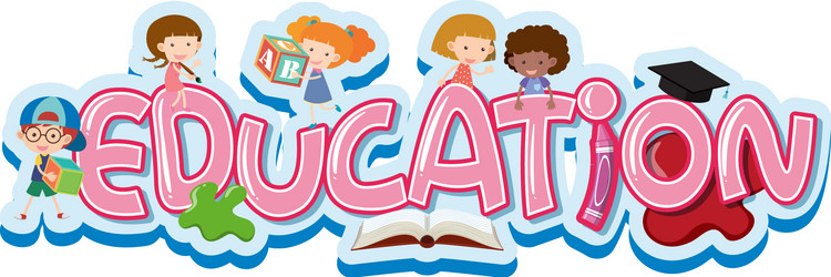 font design for word education vector image