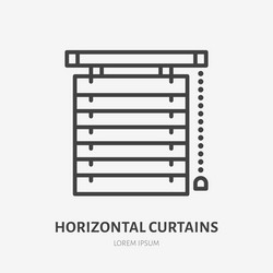 window horizontal jalousie flat line icon vector image