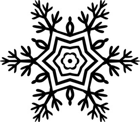 simple black freehand icon of a snowflake vector image