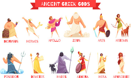 ancient greek gods set vector image