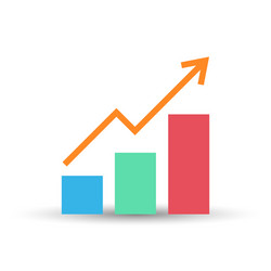 growing bar graph flat icon vector image