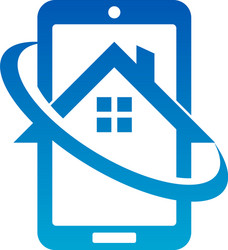 mobile phone real estate house icon vector image