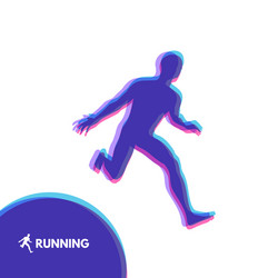 silhouette of a running man design for sport vector image