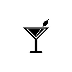 martini cocktail liquor drink flat icon vector image