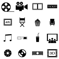 movie icon set vector image