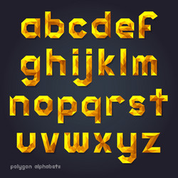 alphabet gold color polygon style vector image