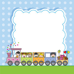 train with children vector image