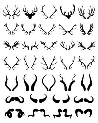 silhouettes of different horns vector image