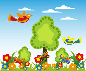 cartoon landscape design vector image