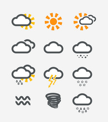 forecast weather icons set vector image