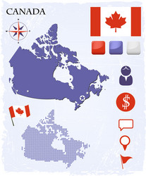 canada map icons and buttons set vector image