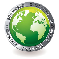 green icon eco earth globe vector image