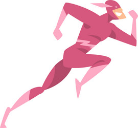 side view superhero running fast cartoon style vector image