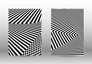 set of abstract patterns with distorted lines vector image