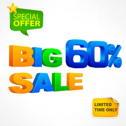 big sale inscription 60 vector image