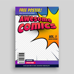 comic book cover magazine design template vector image