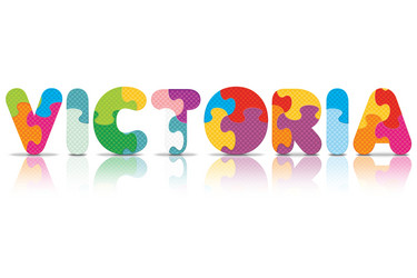 victoria written with alphabet puzzle vector image