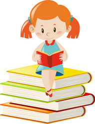 girl reading book alone vector image