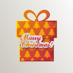 christmas surprise inside gift box design template vector image