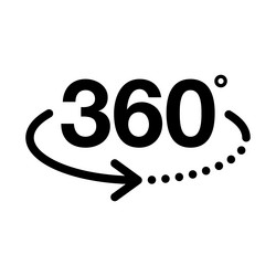 icon of 360-degree app for 360-area view vector image