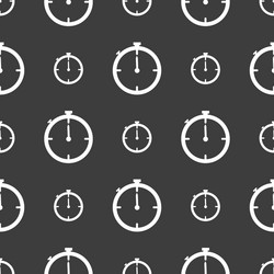 timer sign icon stopwatch symbol seamless pattern vector image